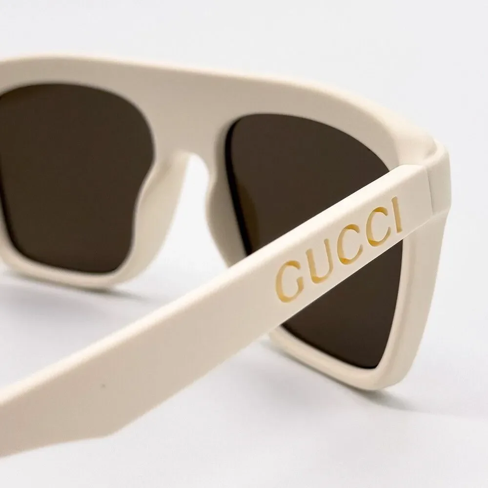 NWT Gucci GG1570S White Square 57mm Sunglasses